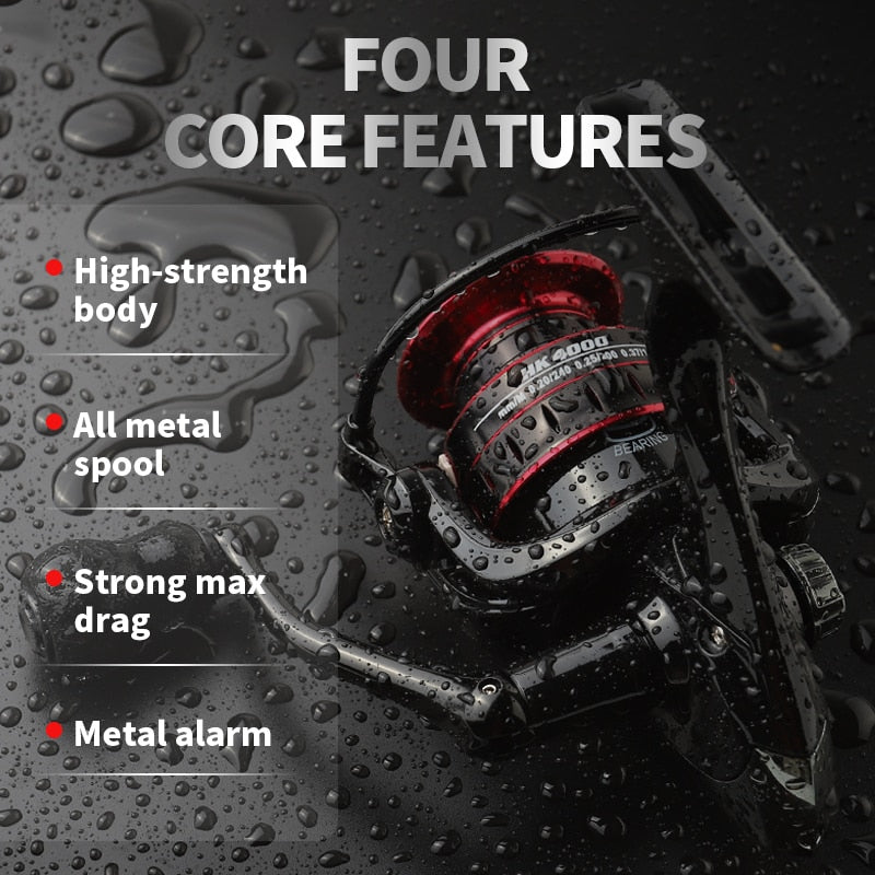 Fishing Reels 1000-7000 Metal Spool 8kg Drag Power 5.2:1 Gear Ratio Spinning Reel Carp Fishing Reels