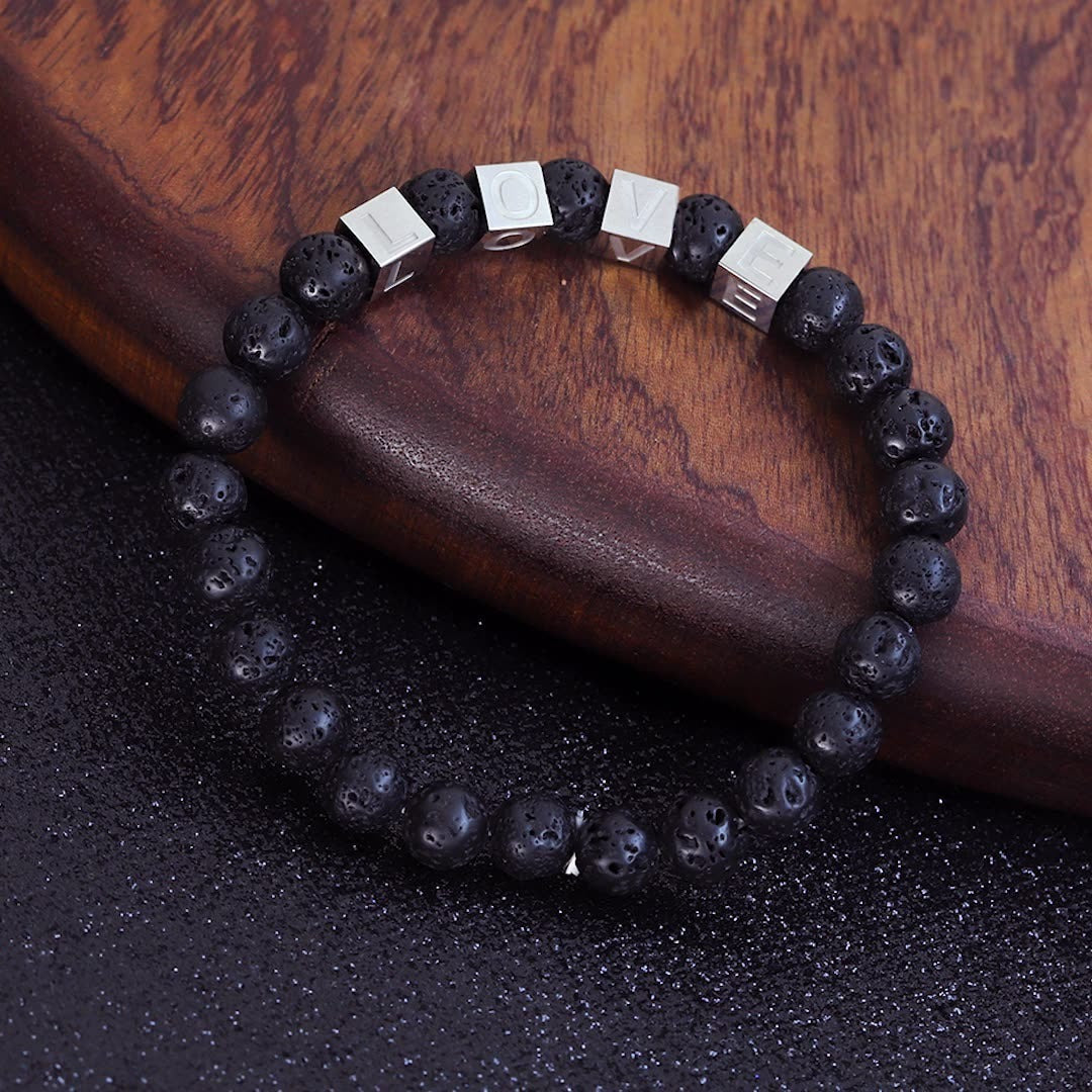 Natural Stone Love Volcanic Stone Bead