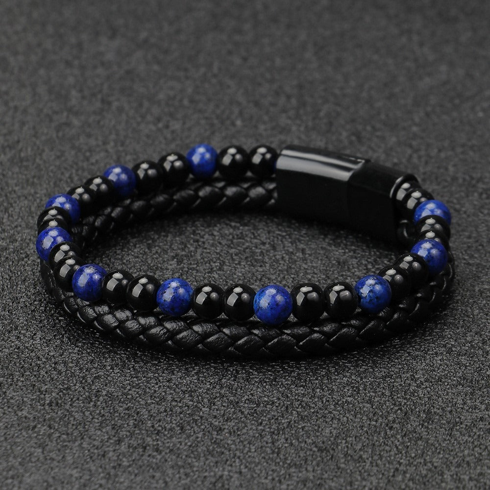 Natural Stone Tiger Eye Beaded Bracelet for Men