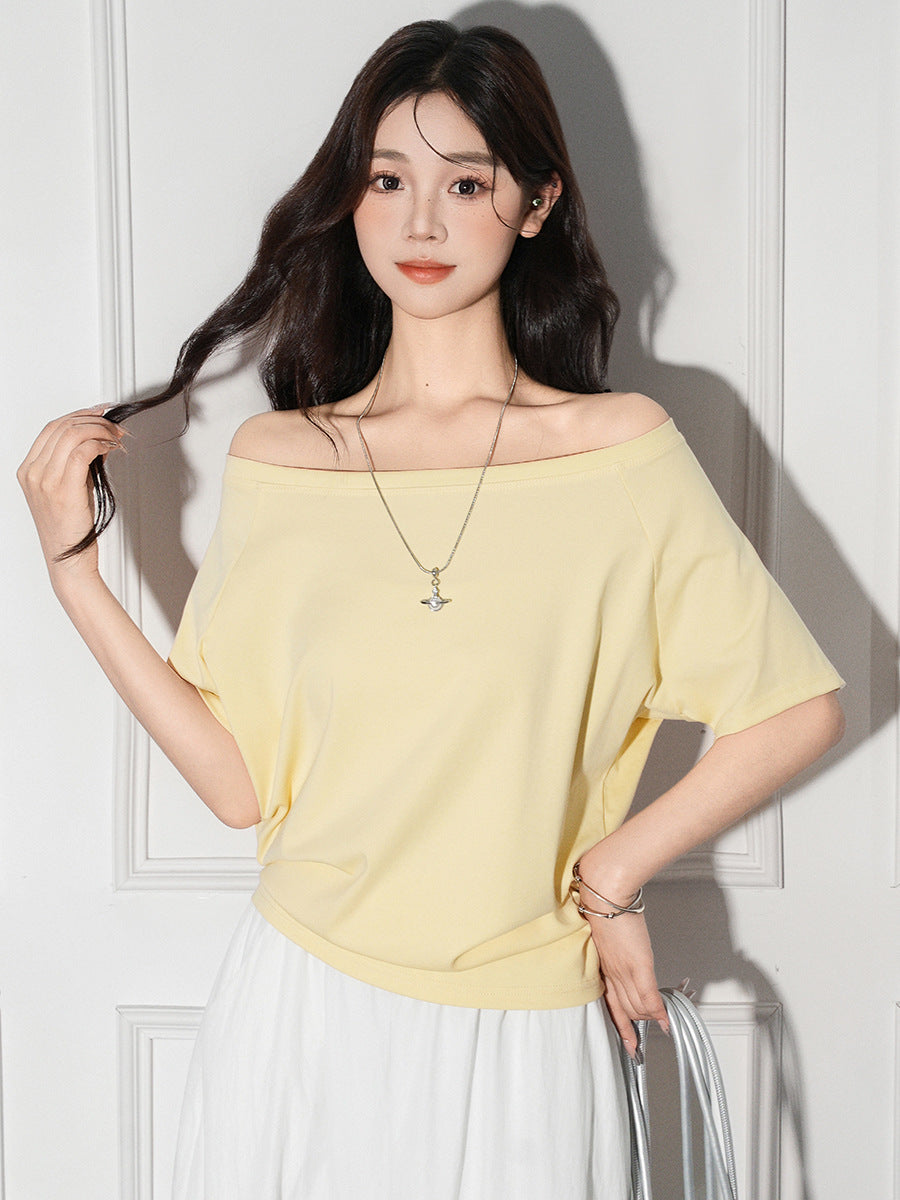 One-Shoulder Slash Neck Sleeveless Tee