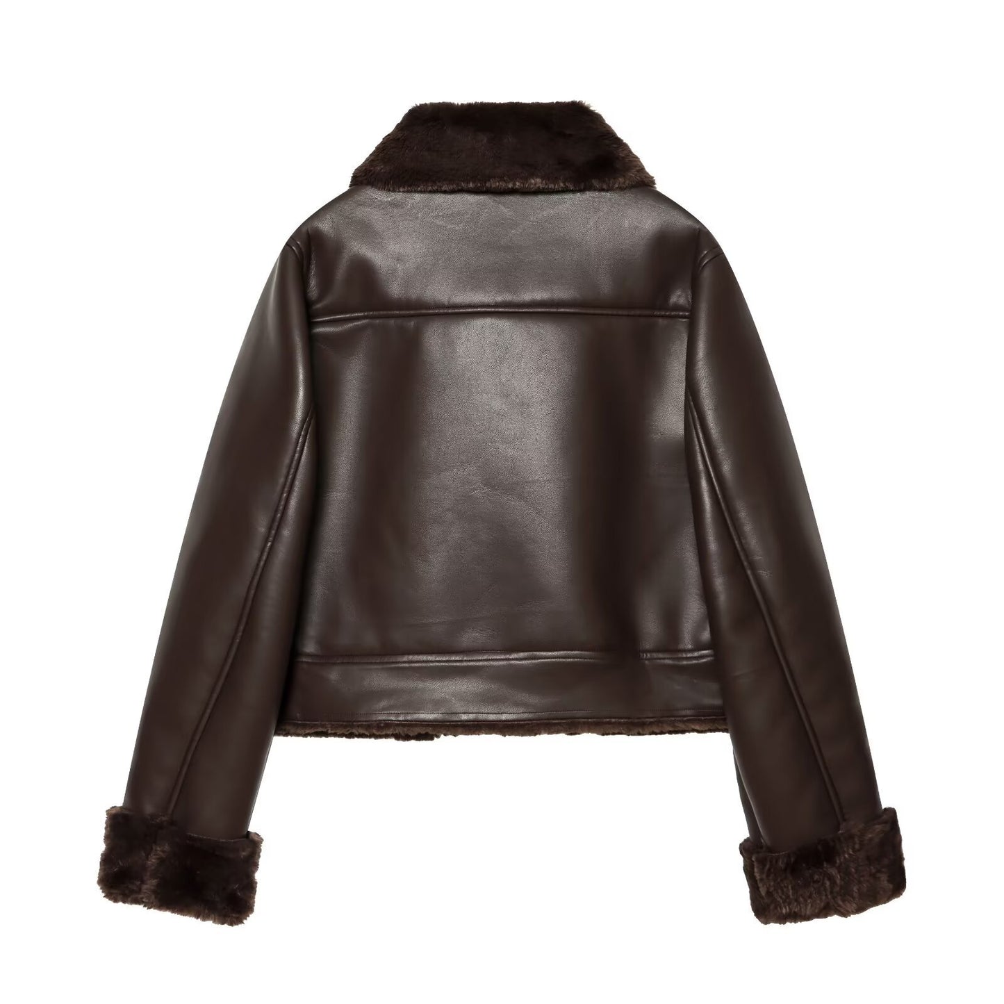 Casual Fur Collar Faux Winter Jacket