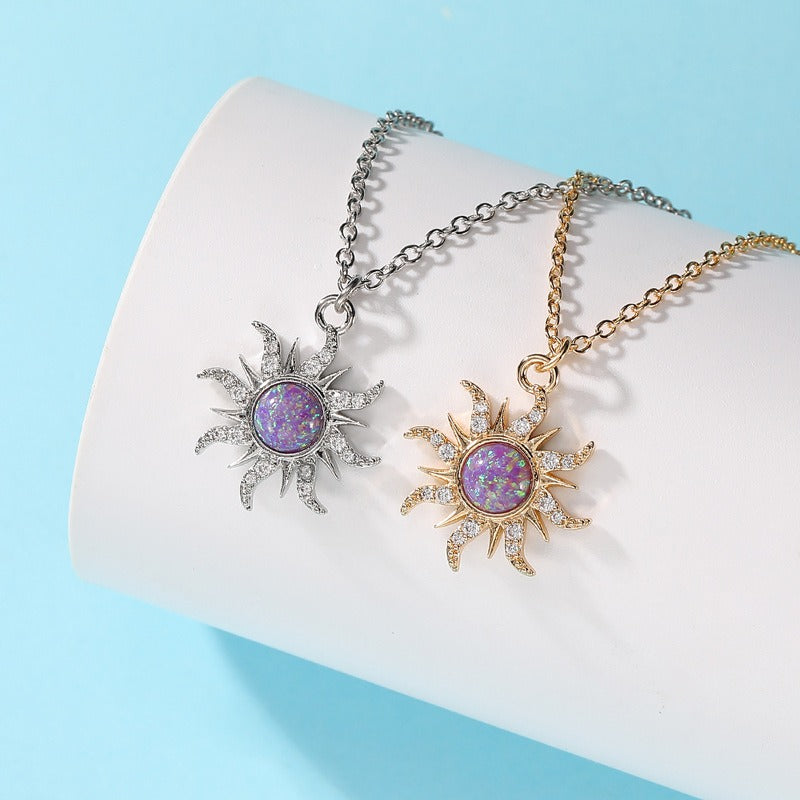 Sun Necklace Rain Flower Stone