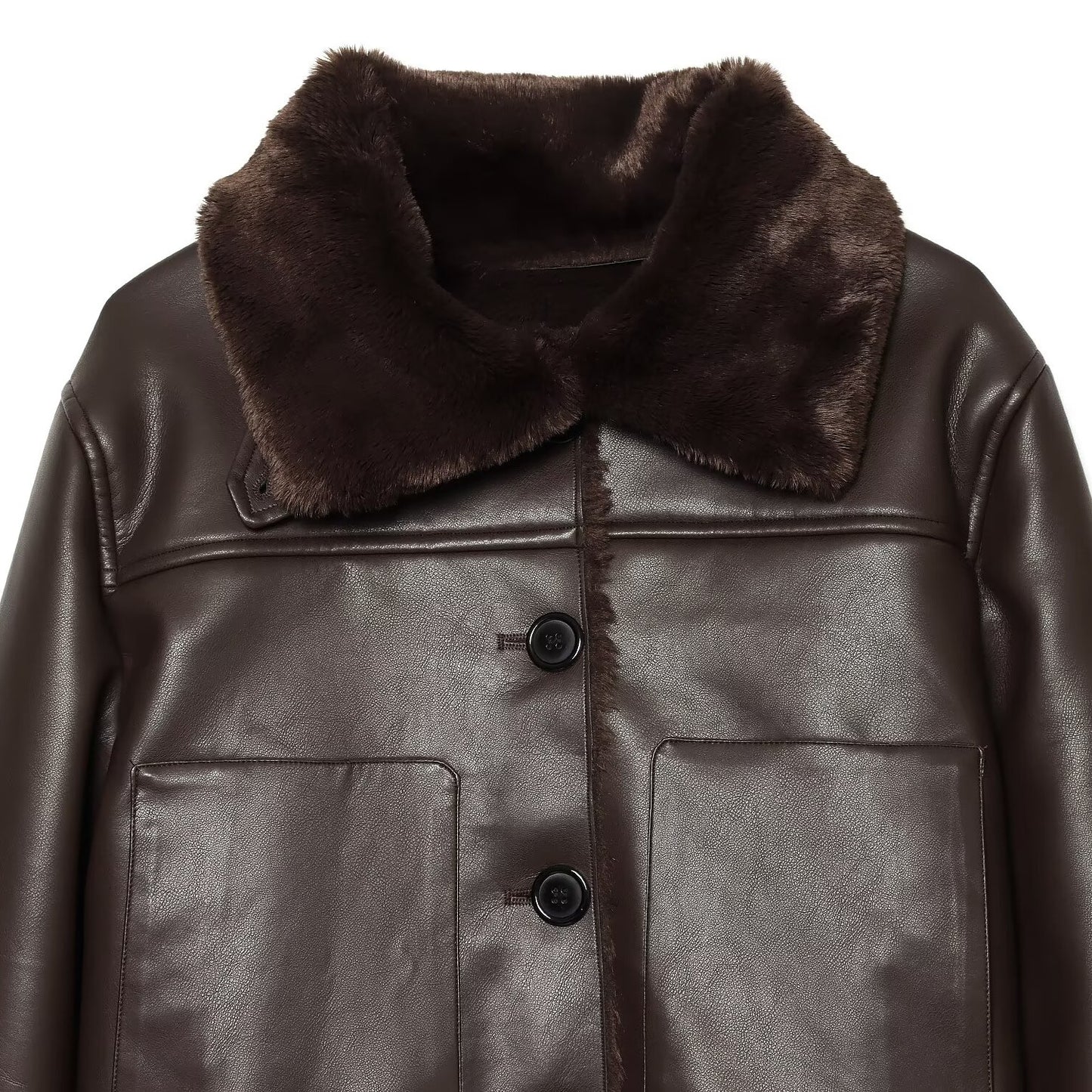 Casual Fur Collar Faux Winter Jacket