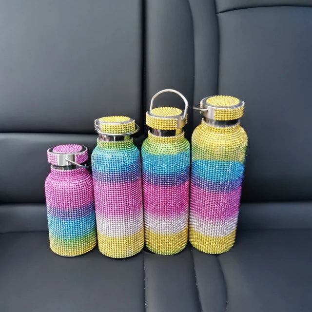 Elegant On-The-Go Thermos Bottle Diamond Inspire Jewelry - Keep Hot And Cold