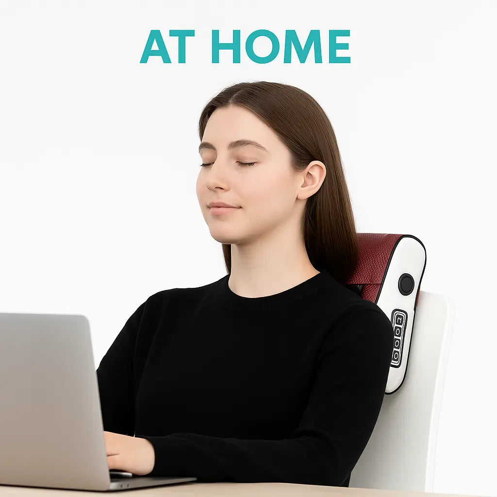 4-Key Smart Shiatsu Neck, Shoulder & Back Massage Pillow