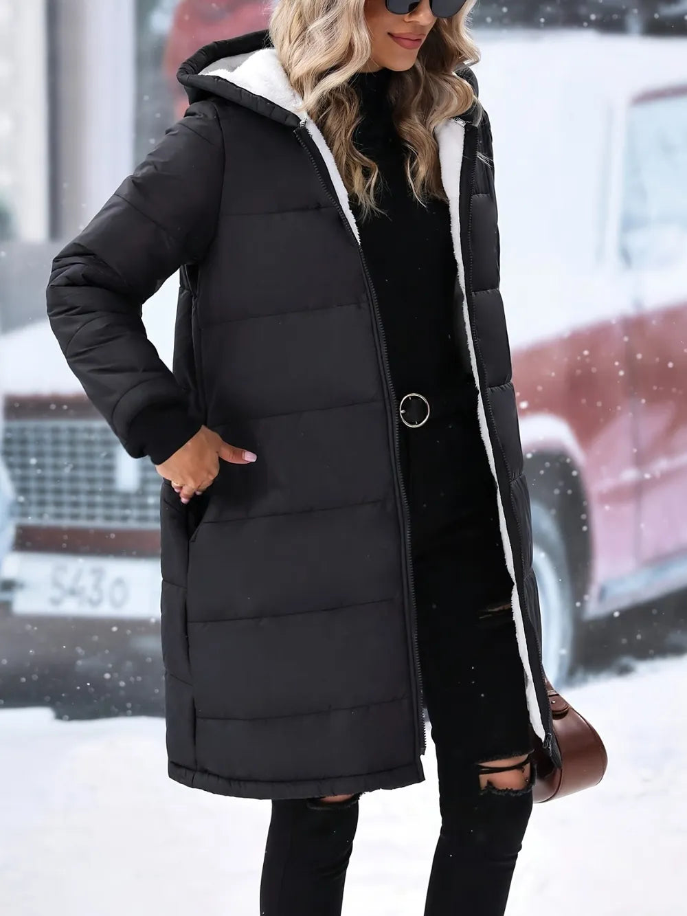 Hooded Winter Coat Zip Up