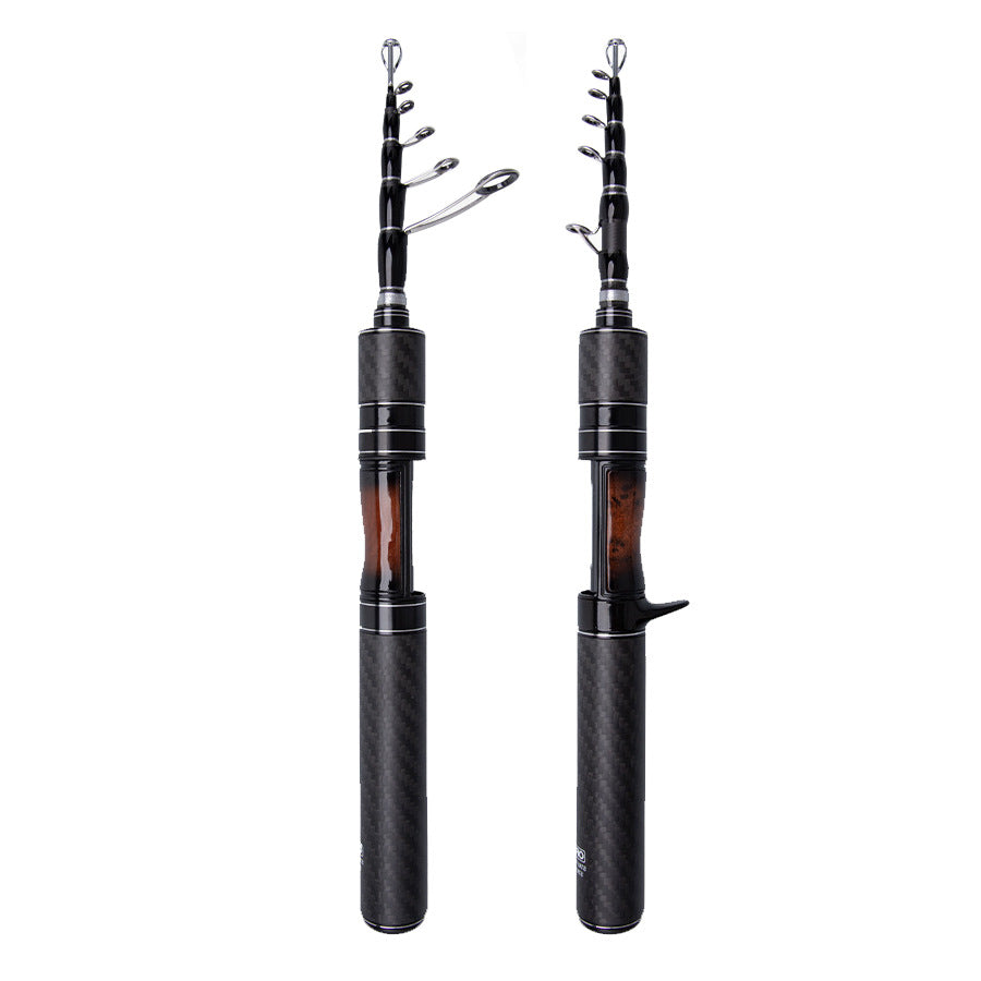 35CM Telescopic Lure Rod Ultra-short Mini Portable Carbon Fiber Sliding Float Fishing Rod