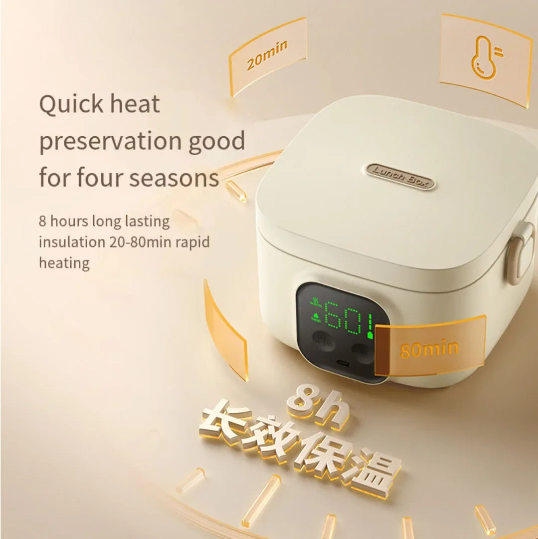Rechargeable Water-Free Heating On-The-Go Lunch Box