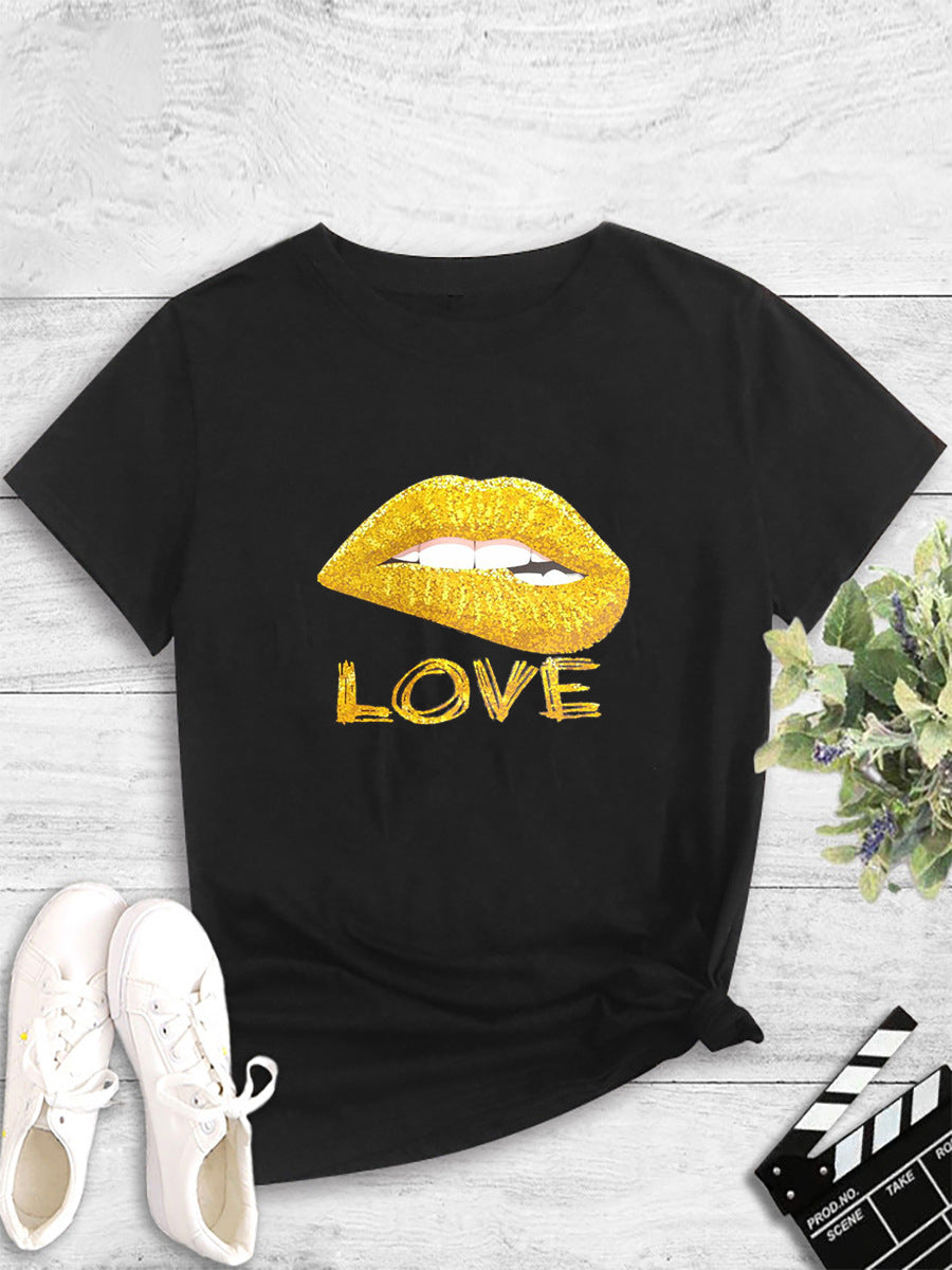 Printed Round Neck Pullover Tee