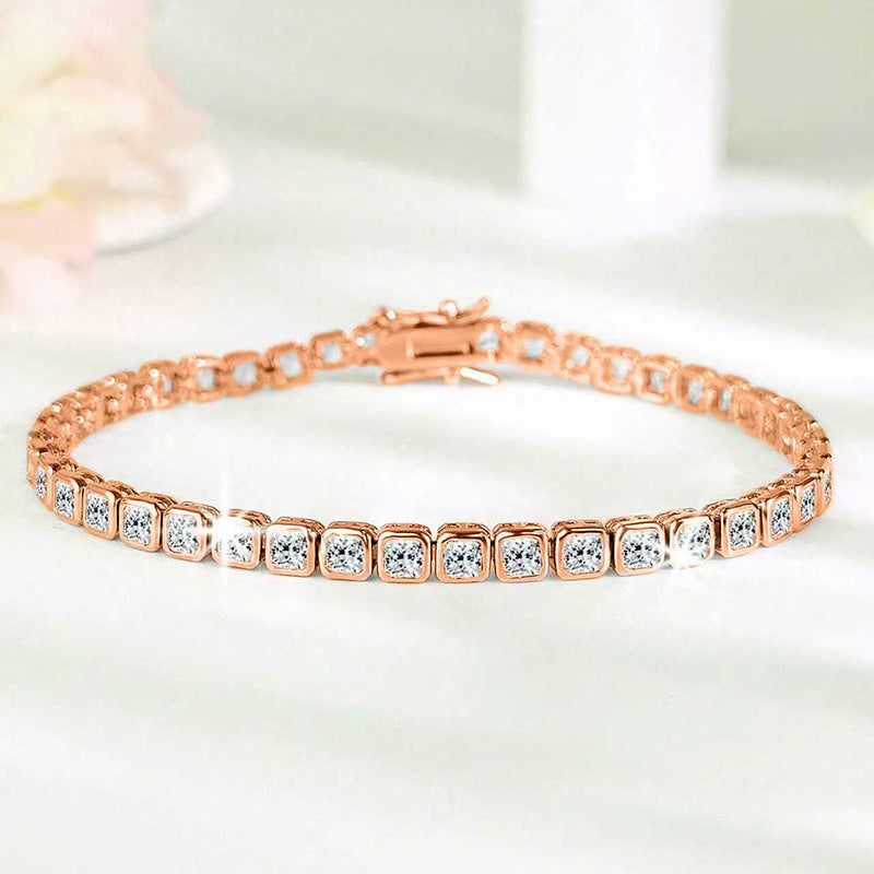 3 mm Square Zirconia Tennis Bracelet