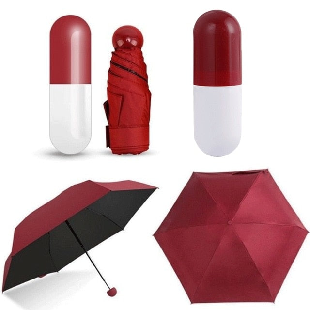 Mini Folding Capsule Small Umbrella With Pill Package Box Pocket Umbrella