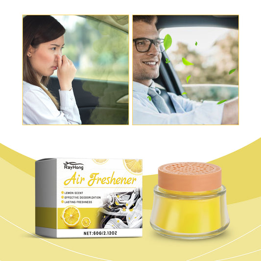 Lemon Fragrance Car Solid Balm, Car Air Fresh Light Fragrance Portable Car Balm