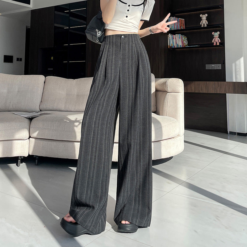 Striped Wide-Leg Casual Pants