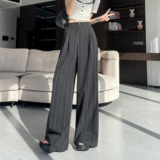 Striped Wide-Leg Casual Pants