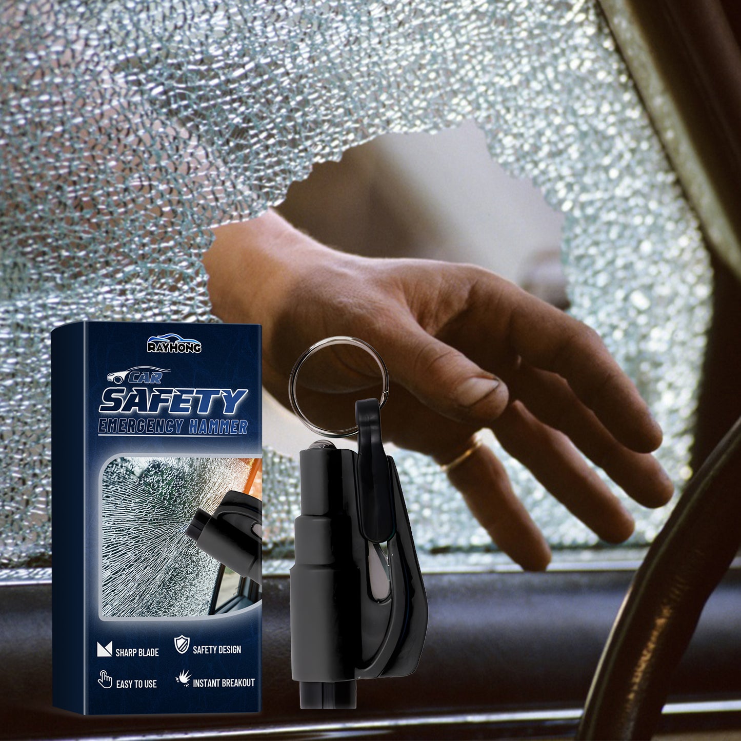Car Emergency Hammer Car Glass Car Window Breaking Tool Mini Convenient Emergency Car Escape Hammer