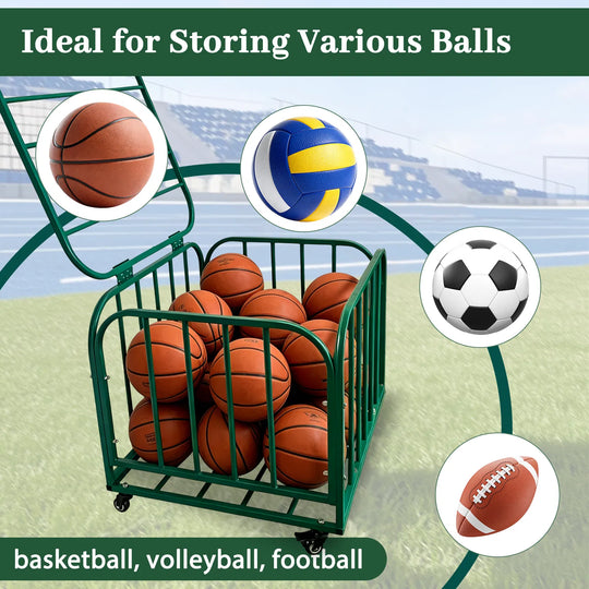 Ball Storage Cart Rolling Sports