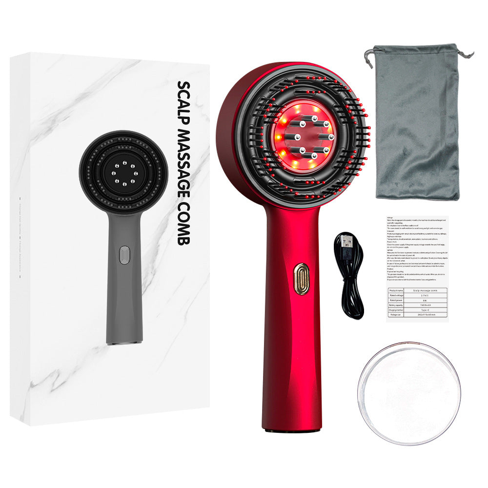 Rechargeable Scalp Massage Comb with Red Light And Microcurrent Therapy