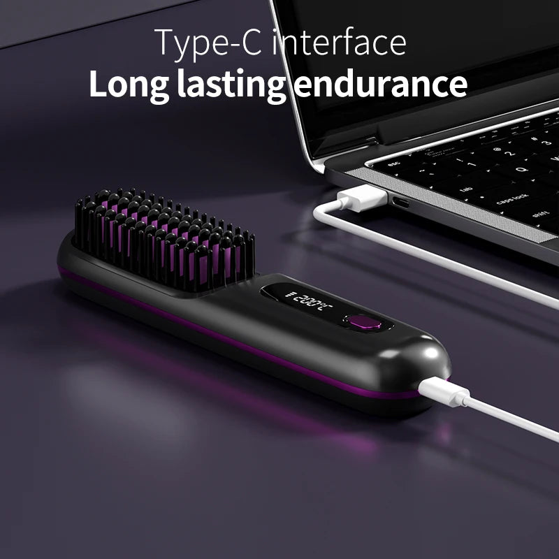 Home or Travel Wireless & Rechargeable Straightener, Digital Adjustable Styling Tool