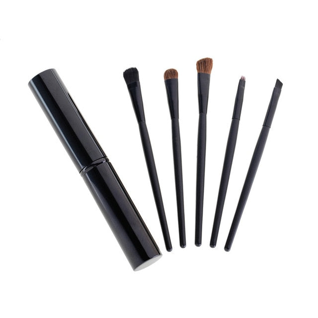 5pcs Set Mini Eyeshadow and Lip Make-up Brushes On-the-Go Make up Accessories