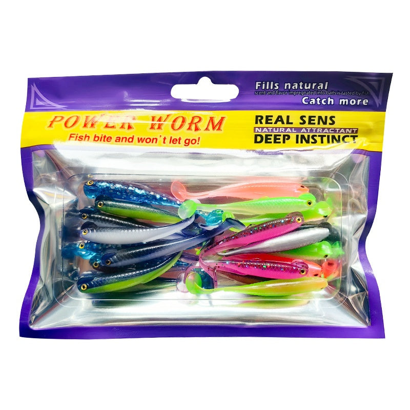 Artificial Bait Rooster Tail Soft Bait 6cm 1.3g Dual-Color Soft Fish