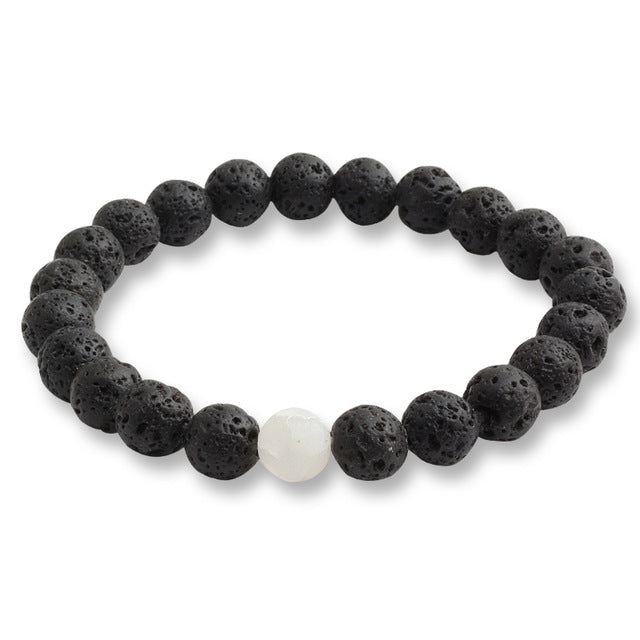 Black Lava Natural Stone Beads Bracelets for Men and Women