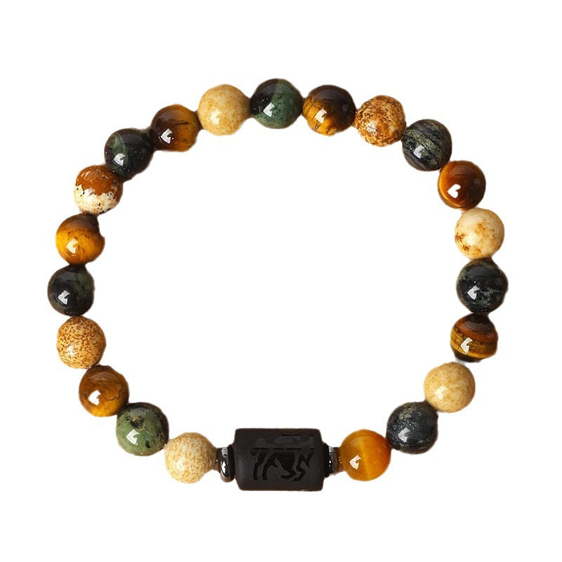 Natural Stone Beaded Tiger Eye Choose your Zodiac Sign | Attract Abundance Bracelet