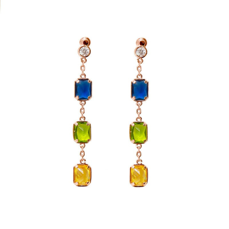 Natural Stone Candy Candy Colored Earrings