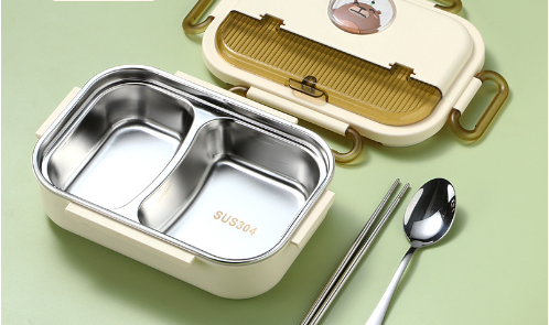 Microwaveable Stainless steel Insulated Lunch Box with Cutlery