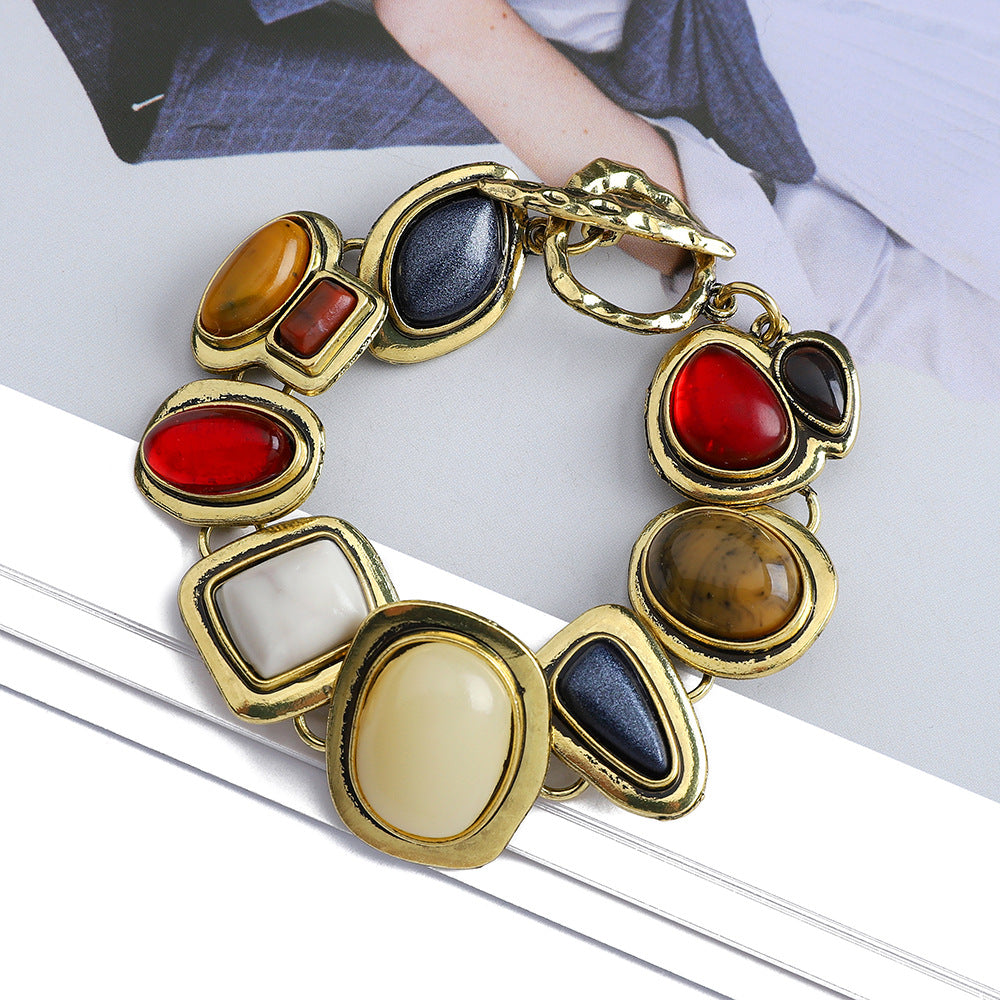 Natural Stone Crystal Glass Bracelet