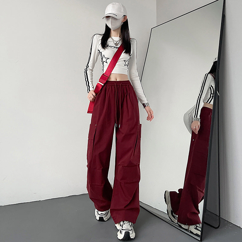 Cargo Wide Leg Pants Loose Straight Leg