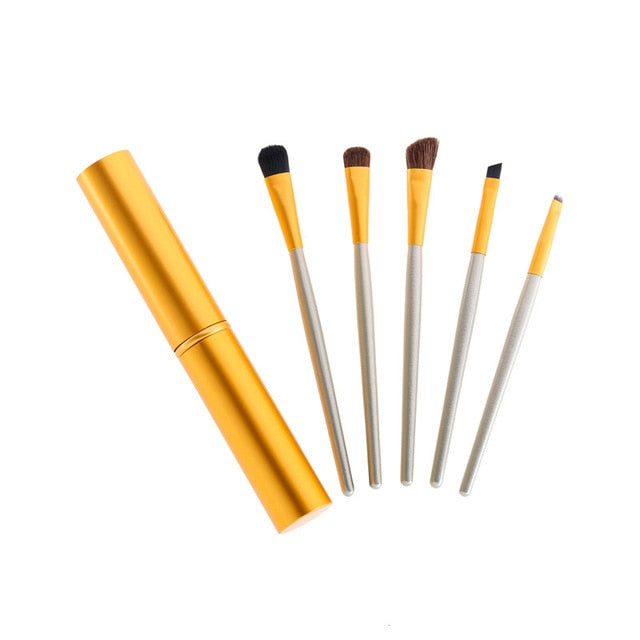 5pcs Set Mini Eyeshadow and Lip Make-up Brushes On-the-Go Make up Accessories