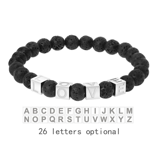 Natural Stone Love Volcanic Stone Bead