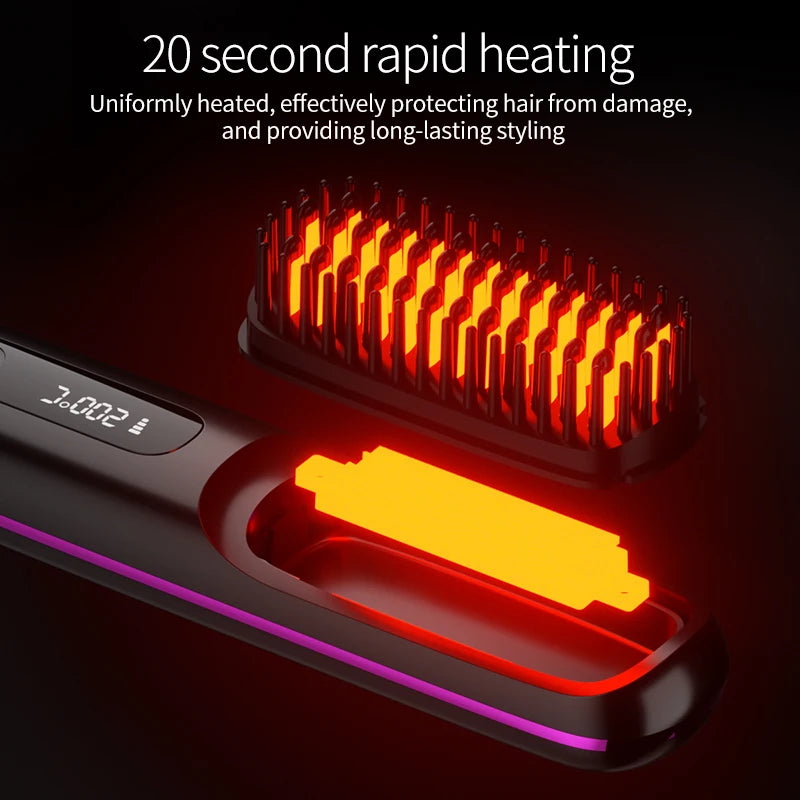 Home or Travel Wireless & Rechargeable Straightener, Digital Adjustable Styling Tool