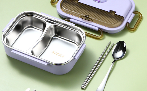 Microwaveable Stainless steel Insulated Lunch Box with Cutlery