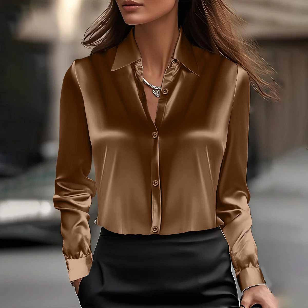 Long sleeved Lapel Top