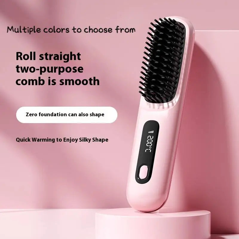 Home or Travel Wireless & Rechargeable Straightener, Digital Adjustable Styling Tool