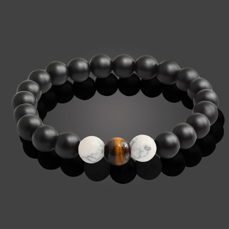 Black Lava Natural Stone Beads Bracelets for Men and Women