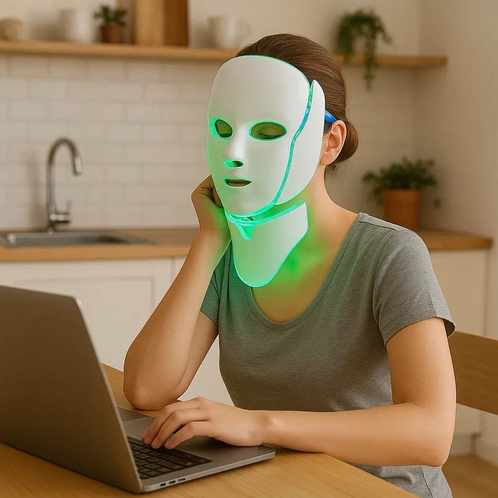 7-Color LED Face And Neck Light Therapy Mask