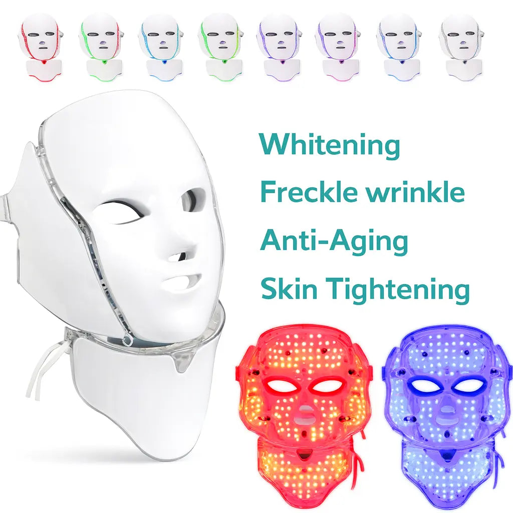 7-Color LED Face And Neck Light Therapy Mask