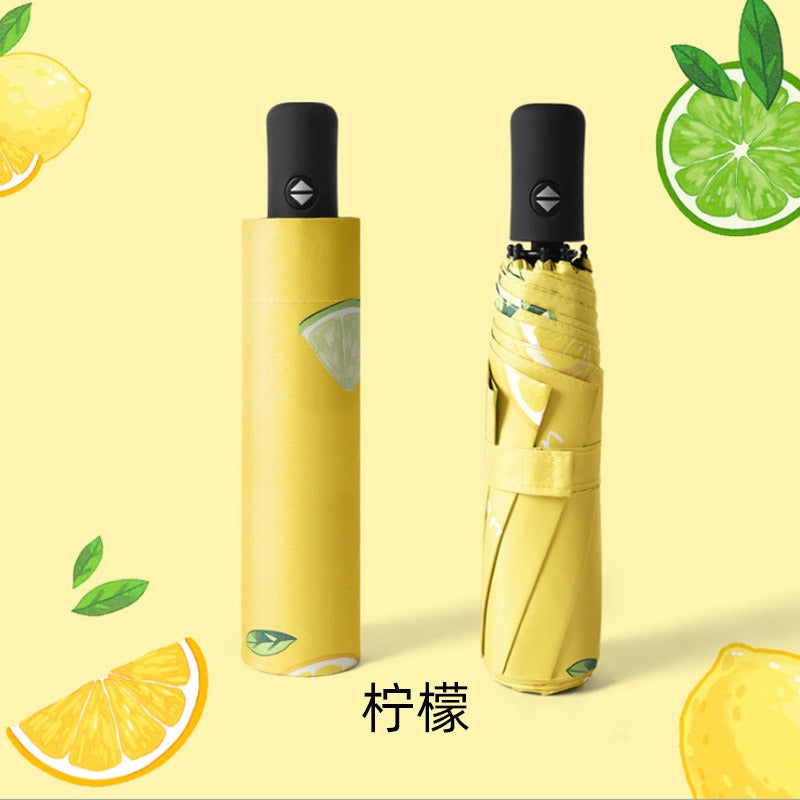 Fruit Umbrella with UV Protection - Sunscreen Automatic Triple Fold