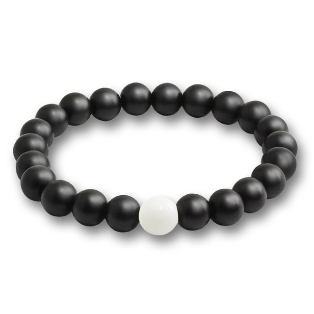 Black Lava Natural Stone Beads Bracelets for Men and Women