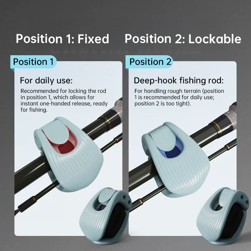 Universal Fishing Rod Holder: Multi-Function Binder Clip with Double Lock, Sponge Pad