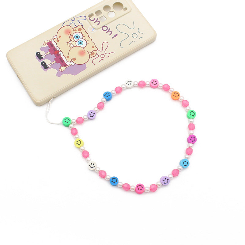 Mobile Phone Chain Color Mix And Match Fruit Smiley Beaded Letters