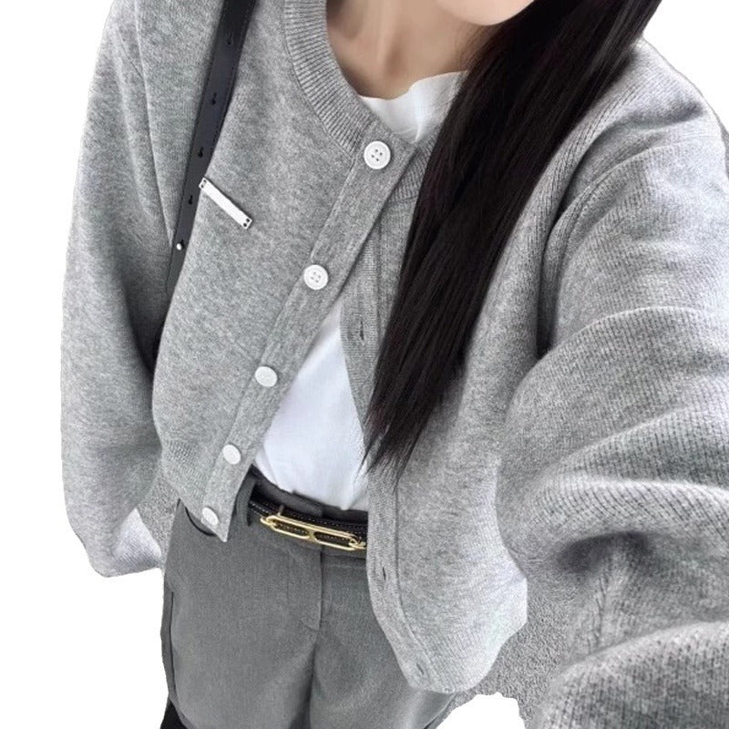 Knitted Sweater Long Sleeve Top Short Cardigan
