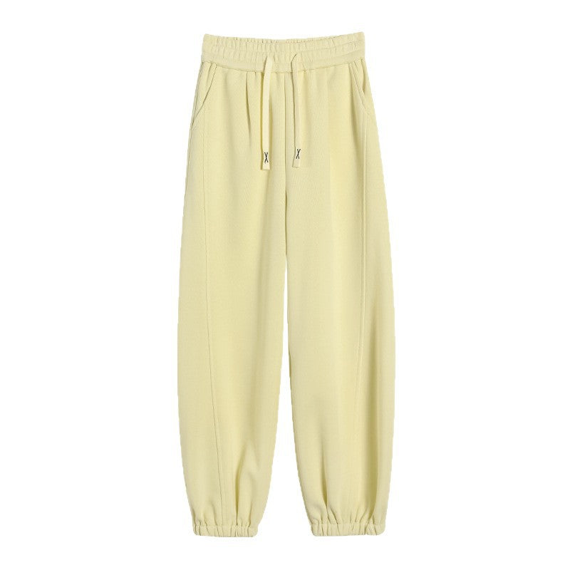 Sports Sweatpants High Waist Slimming Cuffed