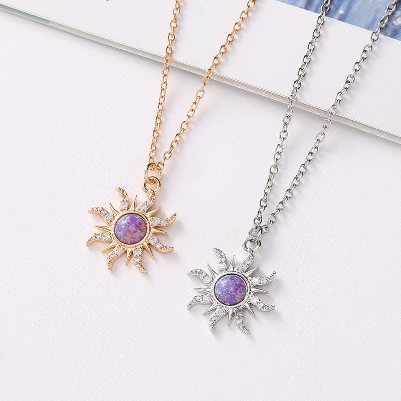 Sun Necklace Rain Flower Stone