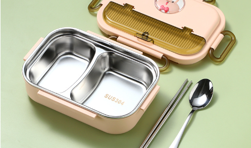 Microwaveable Stainless steel Insulated Lunch Box with Cutlery
