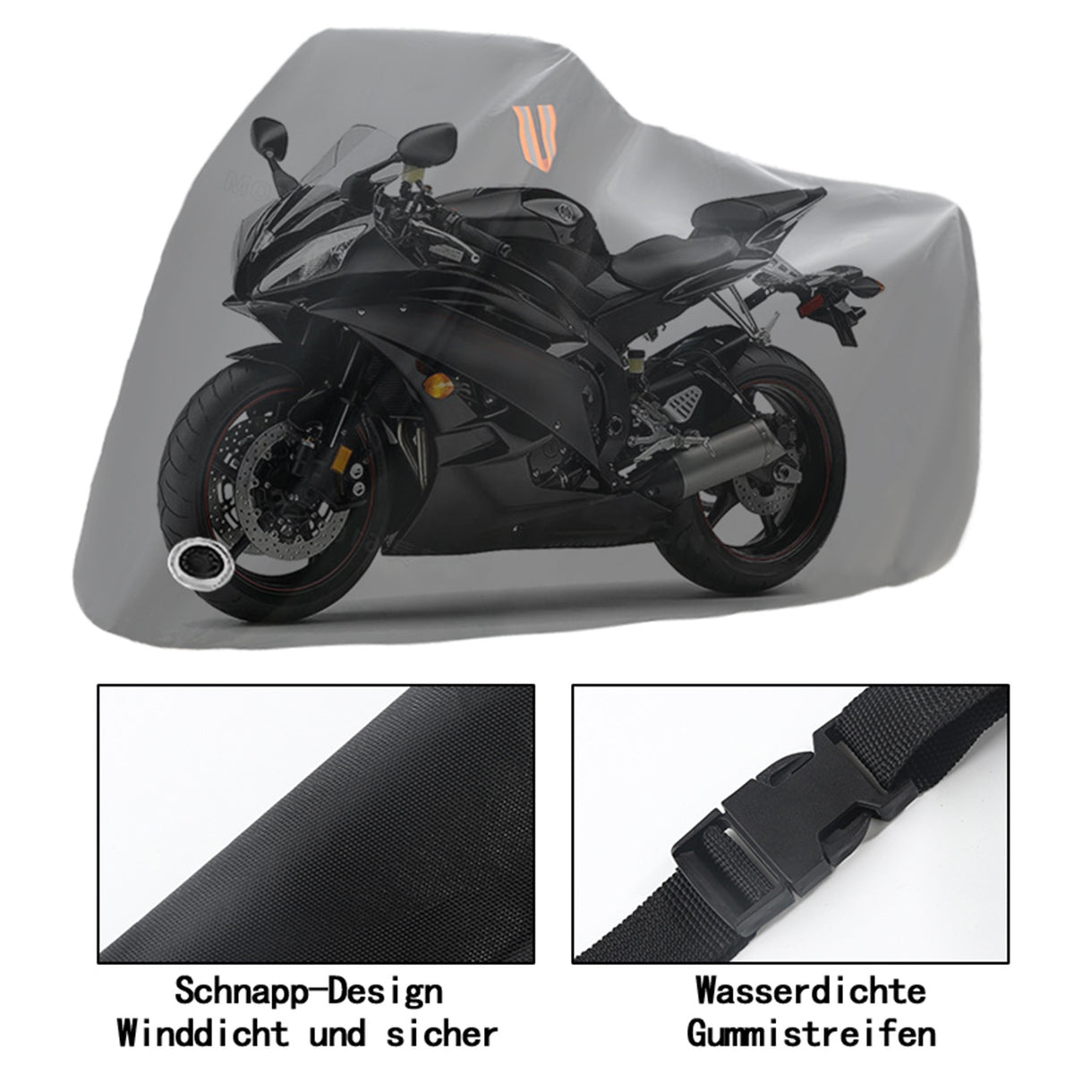 Water-Resistant Motorcycle Cover – Black