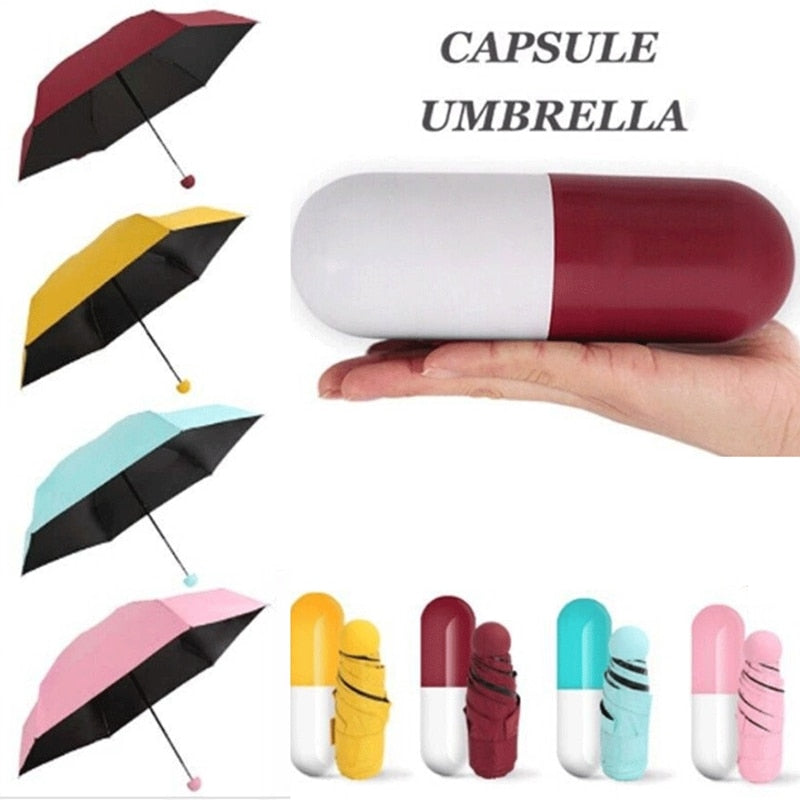 Mini Folding Capsule Small Umbrella With Pill Package Box Pocket Umbrella