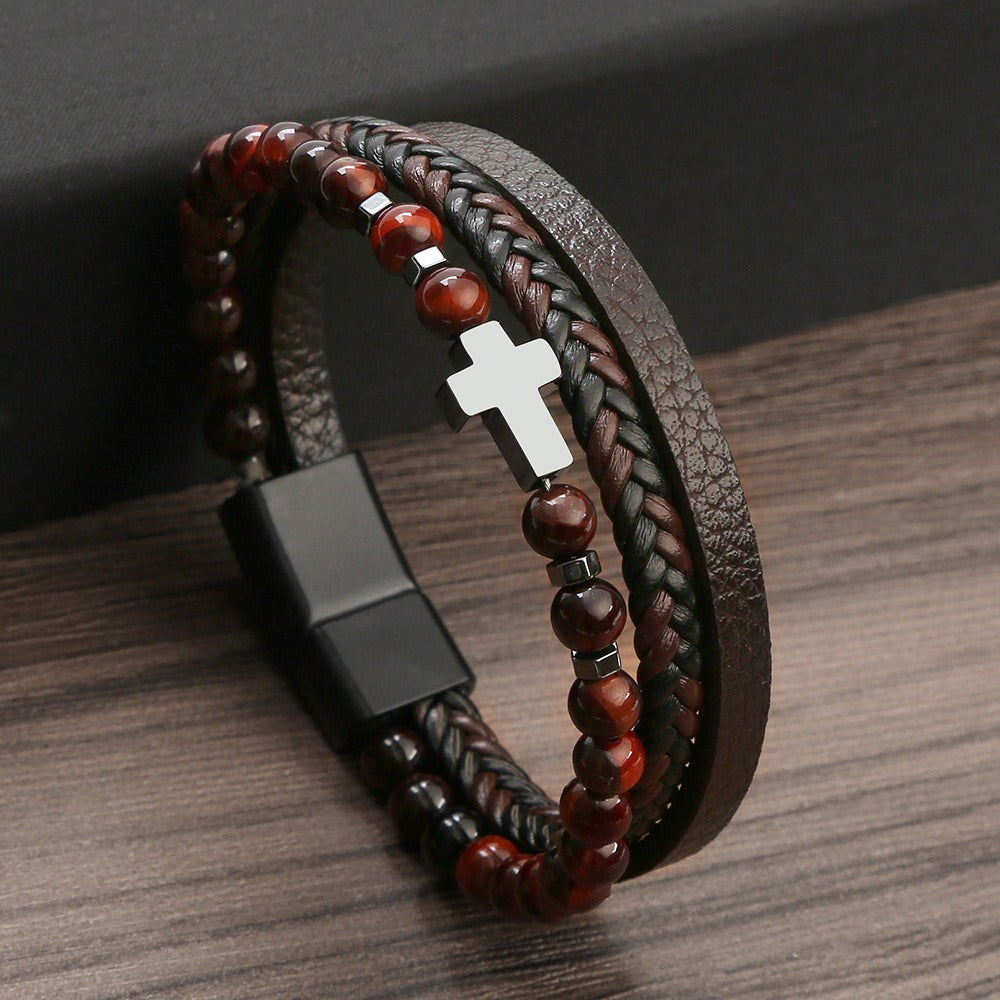 Natural Stone Stainless Steel Bracelet Tiger Eye